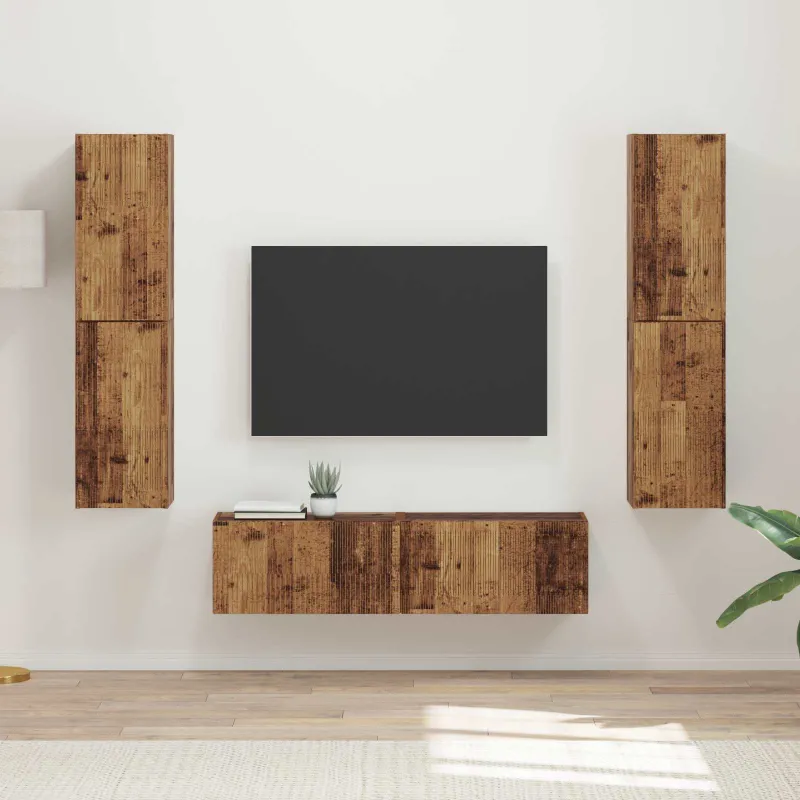 TV spintelių komplektas 6 pcs Senovinis medis Apdirbta mediena