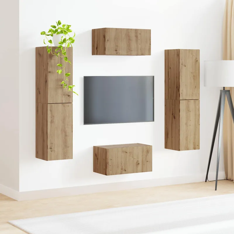 TV spintelių komplektas 6 pcs Amatininkų ąžuolas