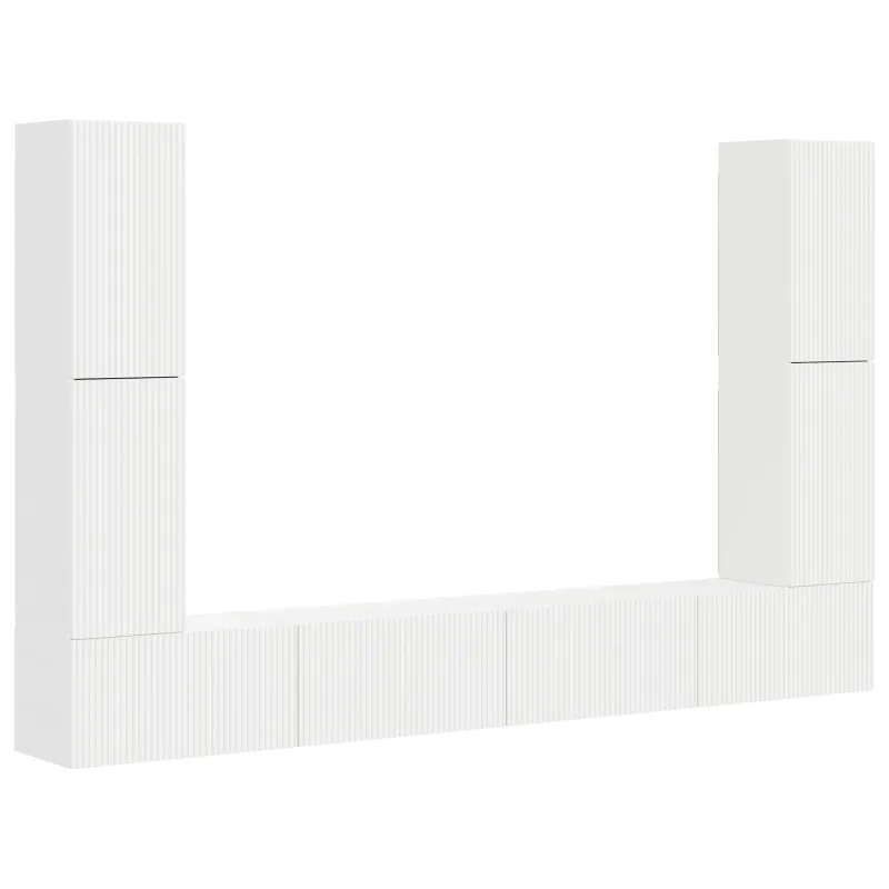 TV spintelių komplektas 8 pcs Balta Apdirbta mediena