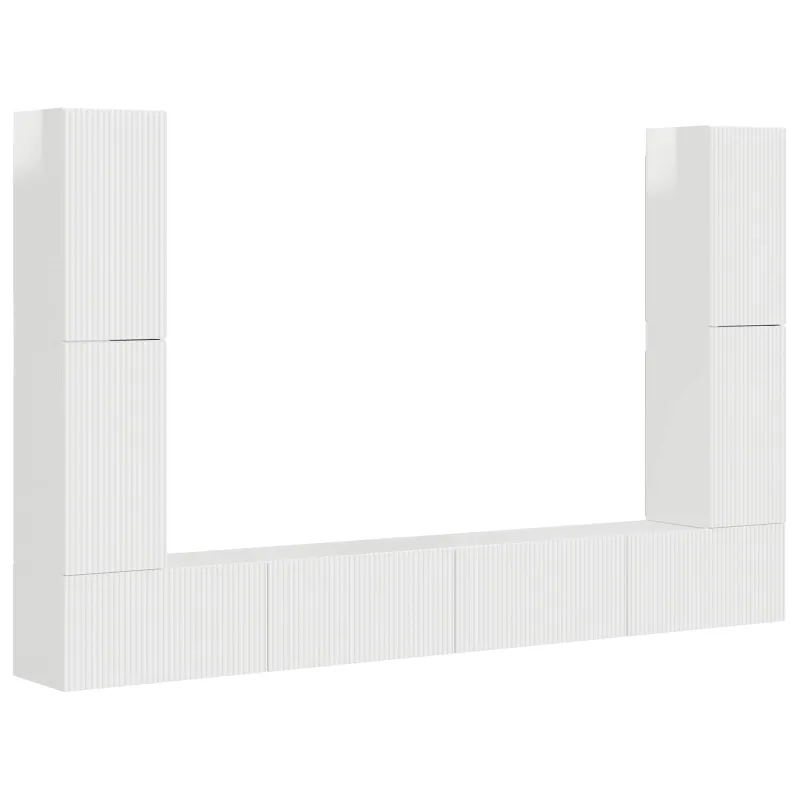 TV spintelių komplektas 8 pcs Aukštai blizganti balta