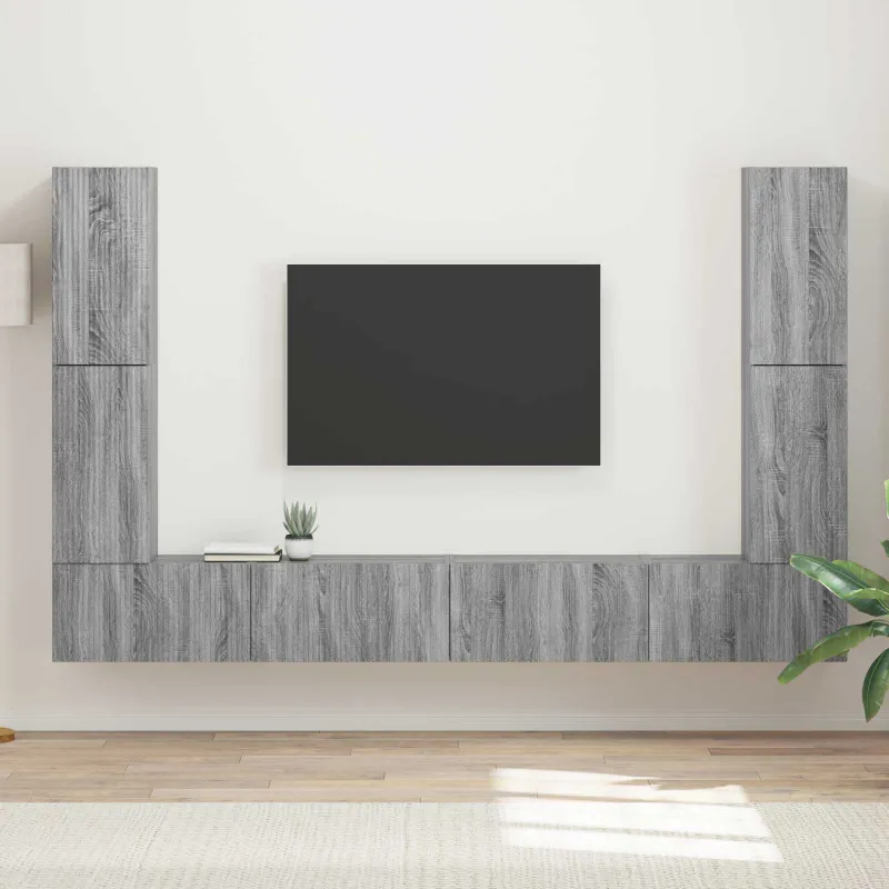 TV spintelių komplektas 8 pcs Pilkas Sonoma Apdirbta mediena