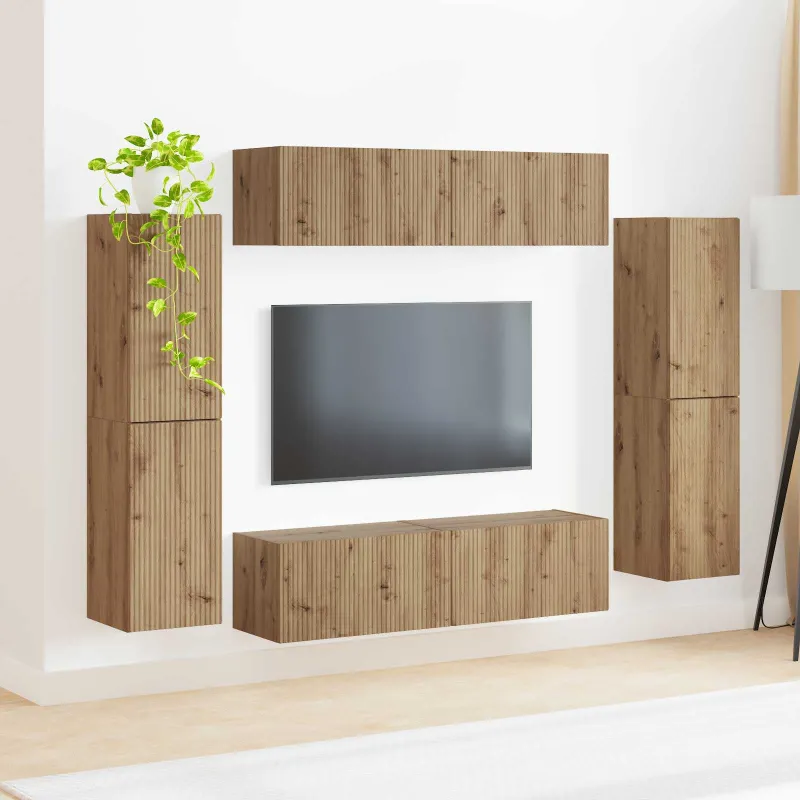 TV spintelių komplektas 8 pcs Amatininkų ąžuolas
