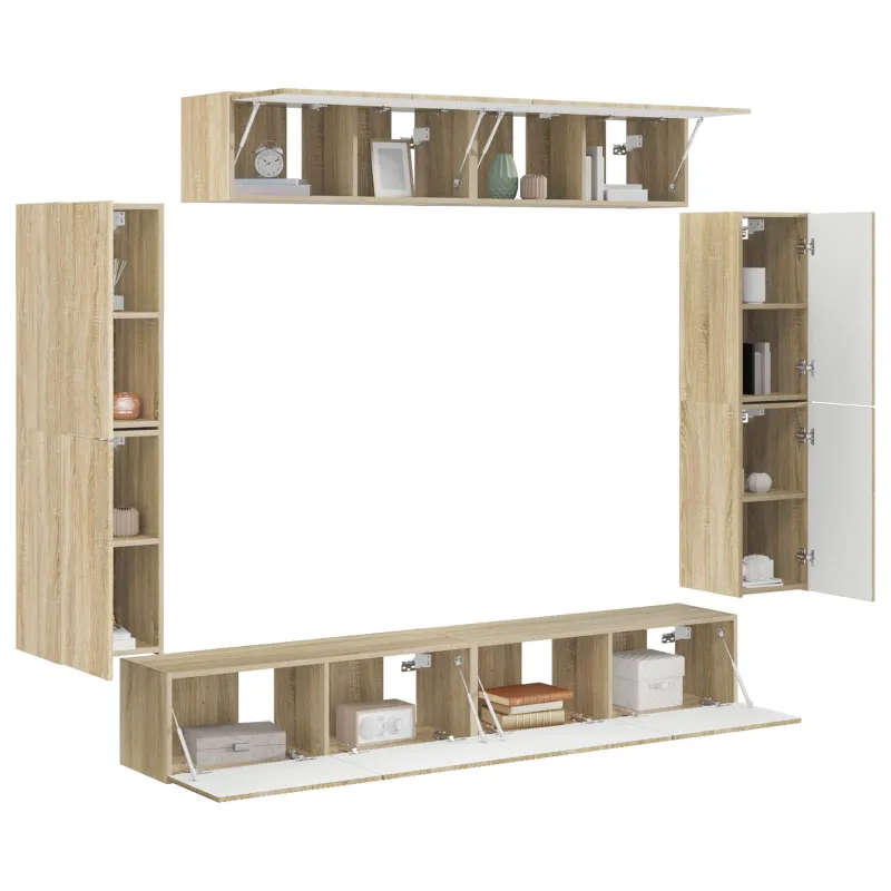 Televizoriaus spintelė 8 pcs Sonoma ąžuolas