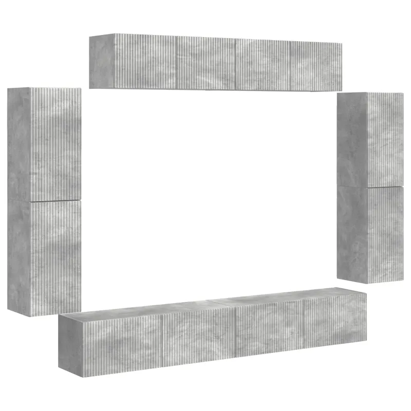 Televizoriaus spintelė 8 pcs Betono pilka