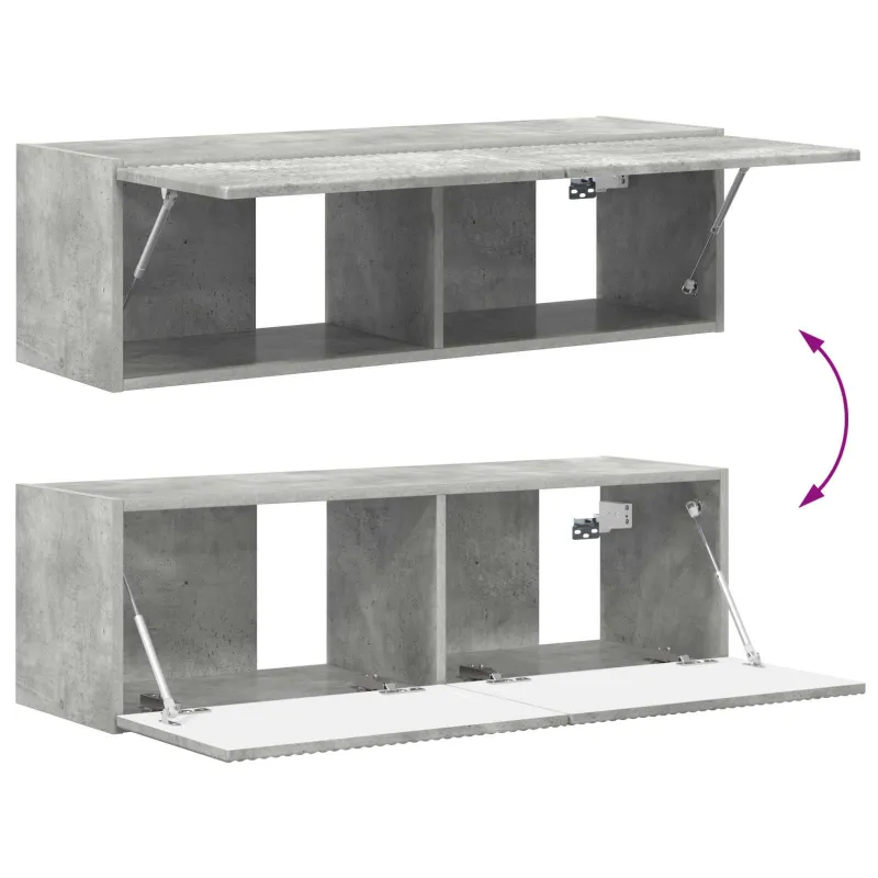 Televizoriaus spintelė 8 pcs Betono pilka