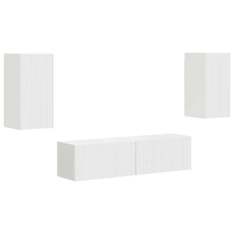 TV spintelių komplektas 4 pcs Balta Apdirbta mediena