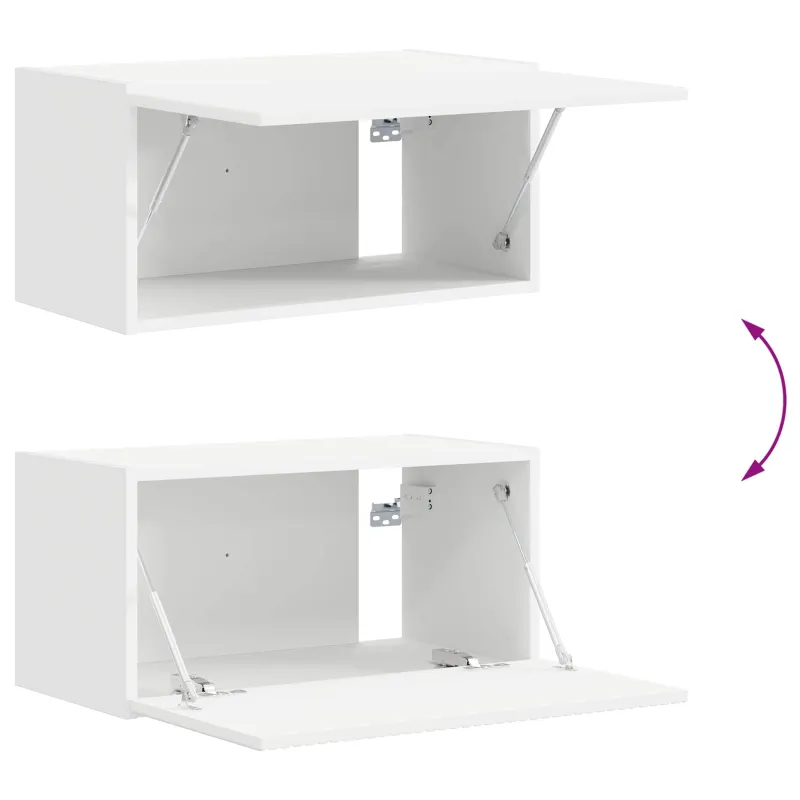 TV spintelių komplektas 4 pcs Balta Apdirbta mediena