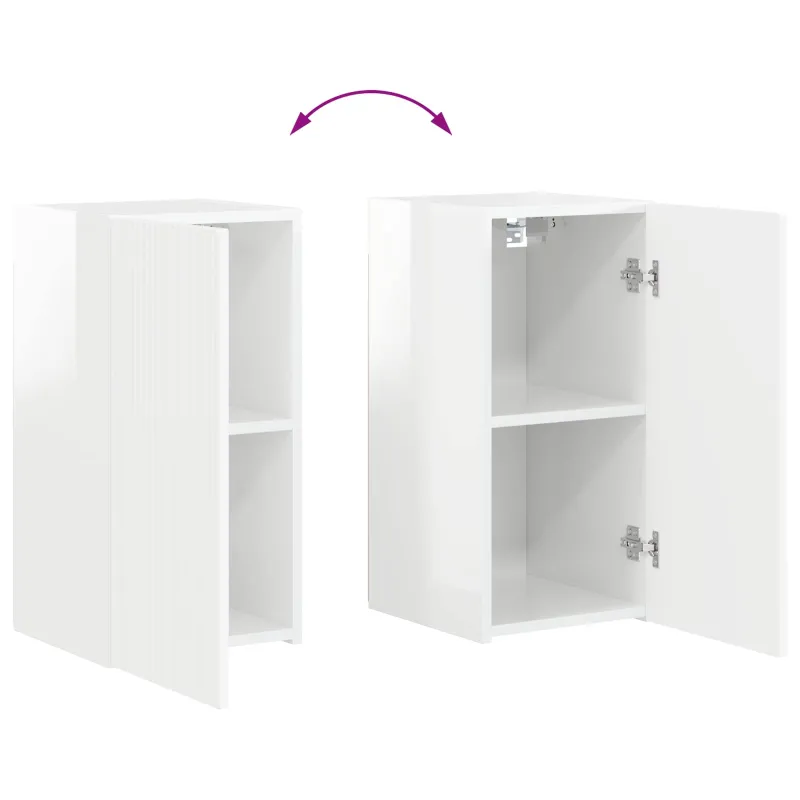TV spintelių komplektas 4 pcs Aukštai blizganti balta