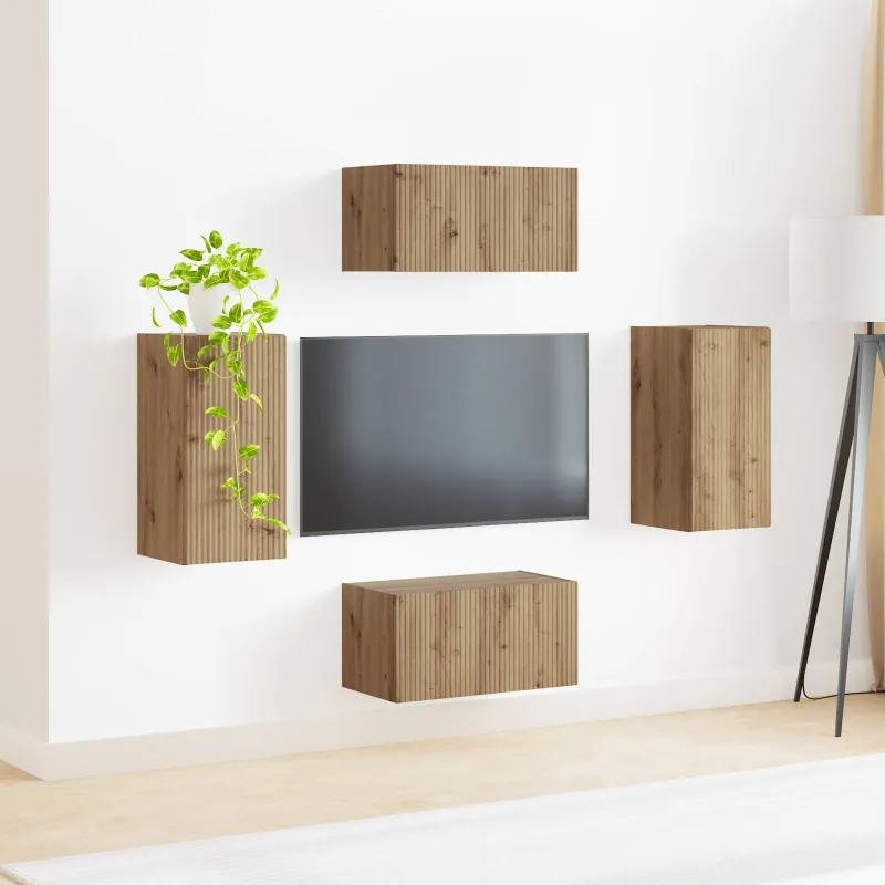 TV spintelių komplektas 4 pcs Amatininkų ąžuolas