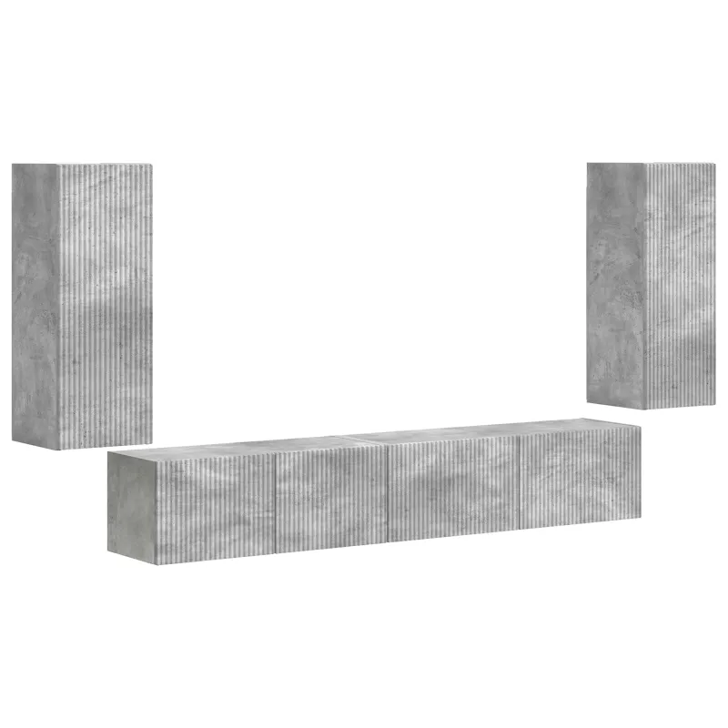 TV spintelių komplektas 4 pcs Betono pilka Apdirbta mediena