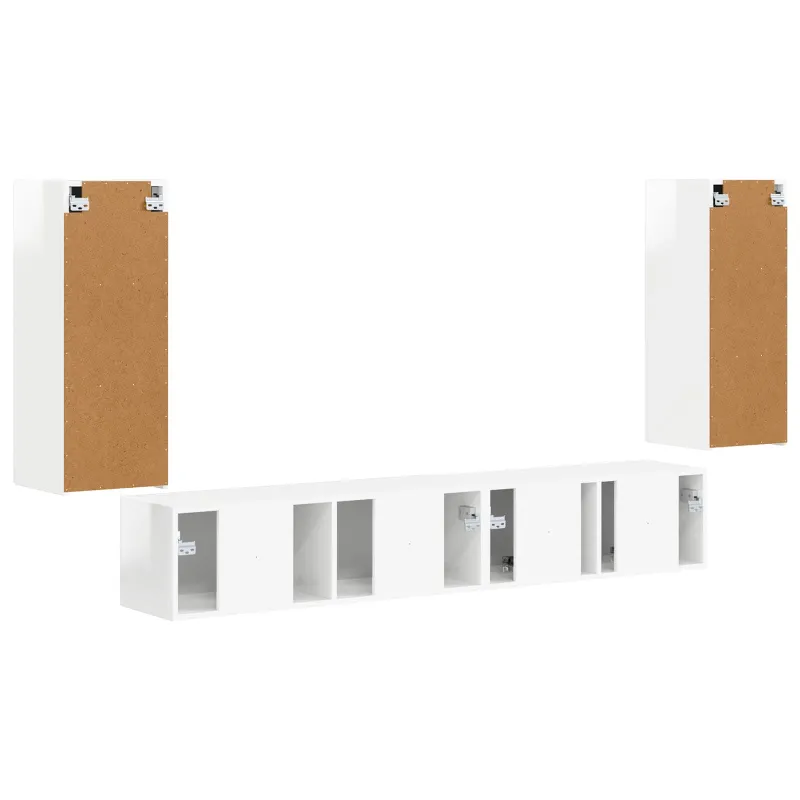 TV spintelių komplektas 4 pcs Aukštai blizganti balta