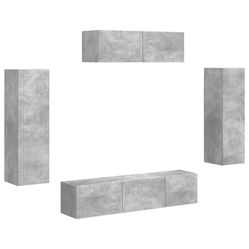Televizoriaus spintelė 5 pcs Betono pilka