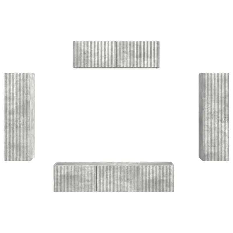 Televizoriaus spintelė 5 pcs Betono pilka