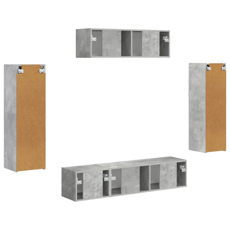 Televizoriaus spintelė 5 pcs Betono pilka