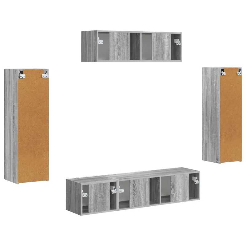 Televizoriaus spintelė 5 pcs Pilkas Sonoma