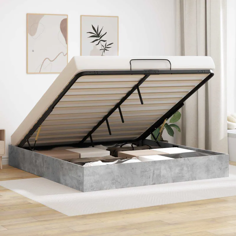 Otomano lovos rėmas Betoninė 203 x 180 x 25 cm Dirbtinė mediena