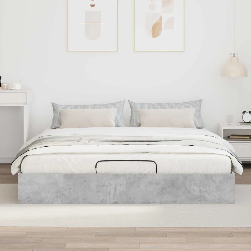 Otomano lovos rėmas Betoninė 203 x 180 x 25 cm Dirbtinė mediena