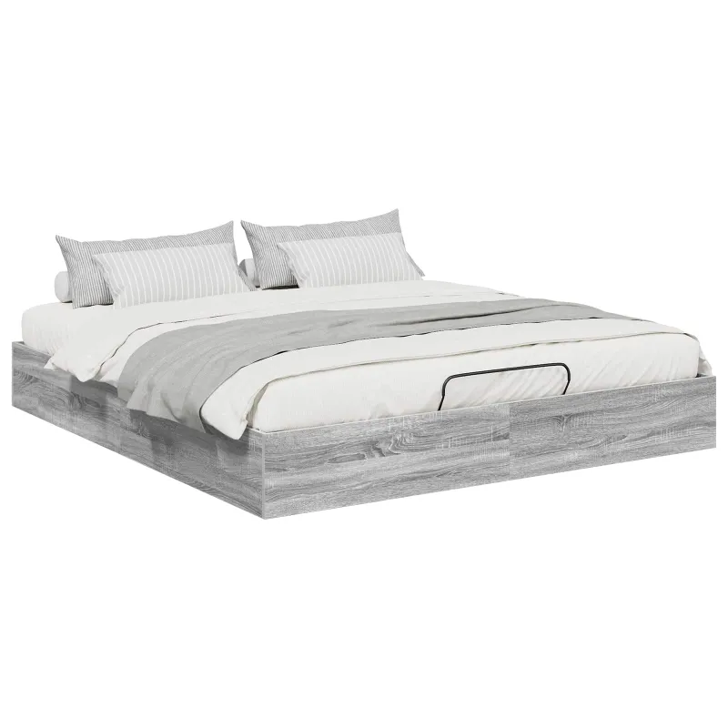 Otomano lovos rėmas su saugykla Pilka Sonoma 203 x 180 x 25 cm