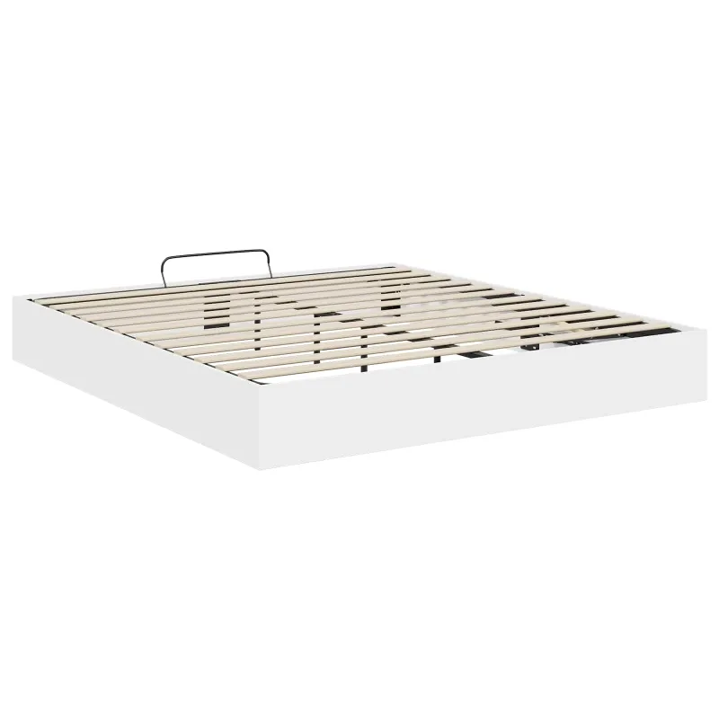 Otomano lovos rėmas Baltas 203 x 160 x 25 cm Dirbtinė mediena