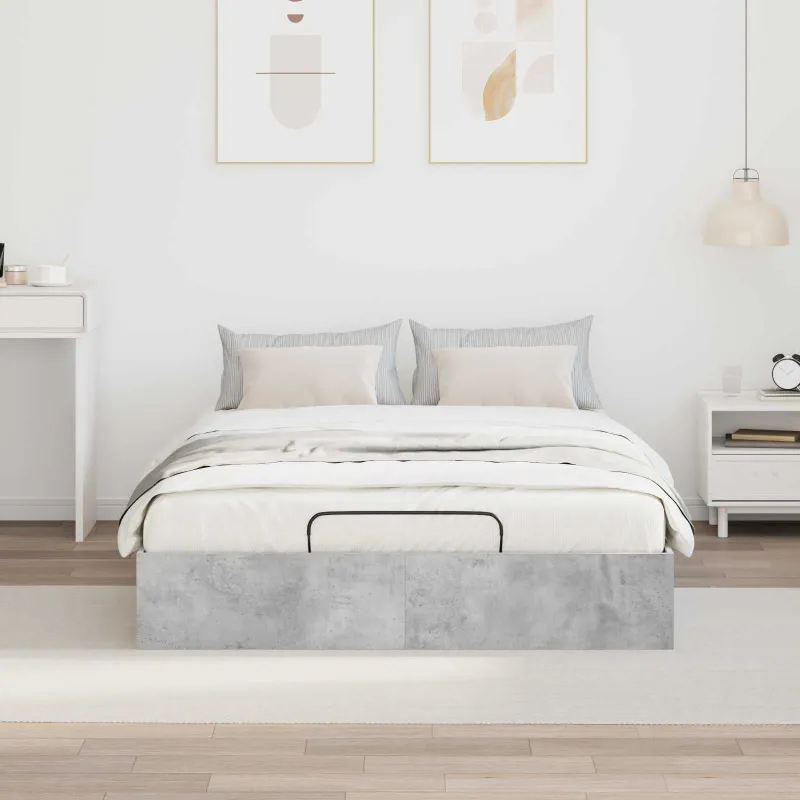 Otomano lovos rėmas Betono Pilka 150 x 200 cm Dirbtinė mediena