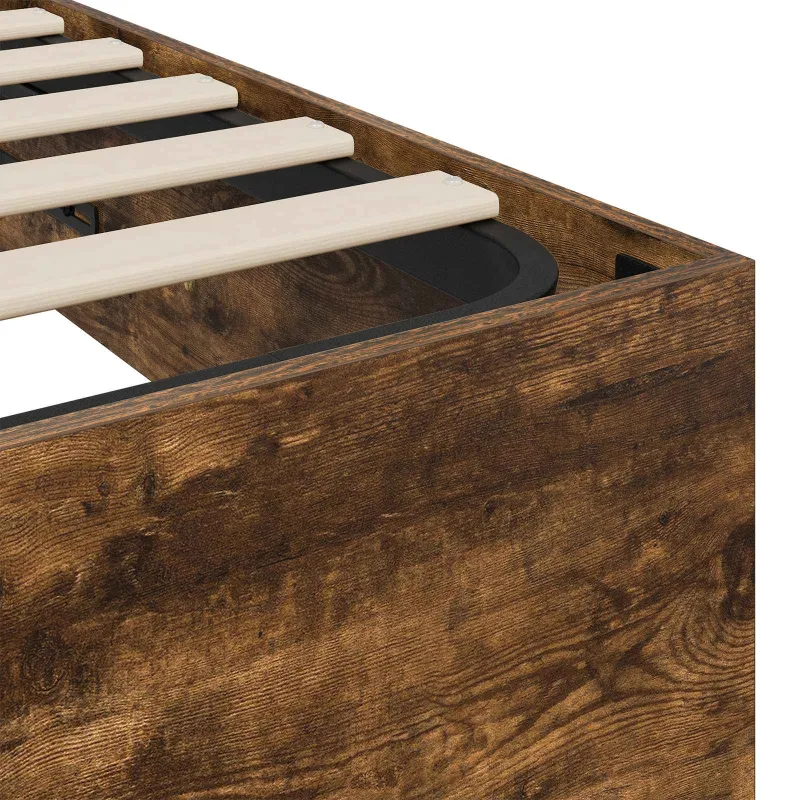 Otomano lovos rėmas Rūkytas Ąžuolas 203 x 140 x 25 cm