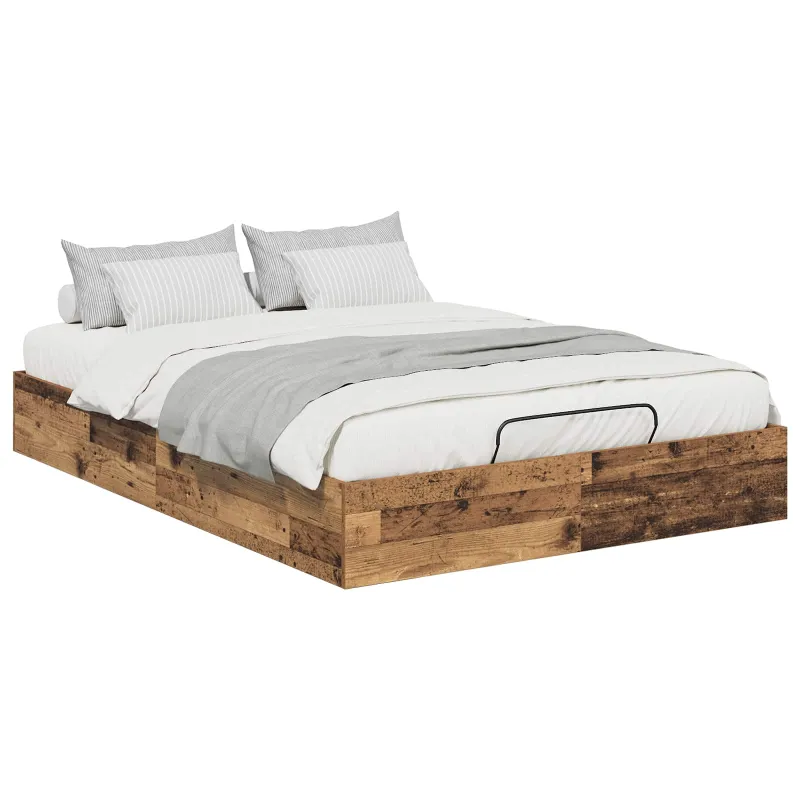 Otomano lovos rėmas su saugykla Senas medis 203 x 140 x 25 cm