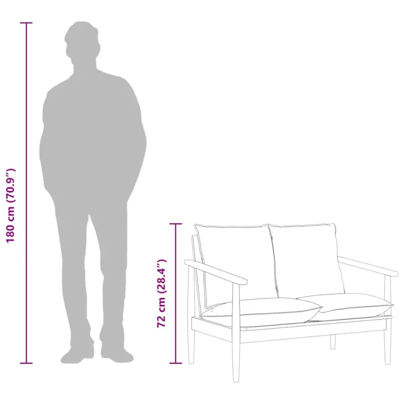 Dvivietė sofa, juodos spalvos, tikra oda ir akacijos masyvas