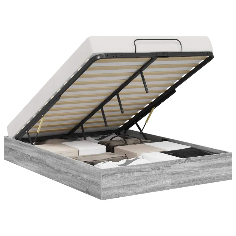 Otomano lovos rėmas su saugykla Pilka Sonoma 203 x 120 x 25 cm