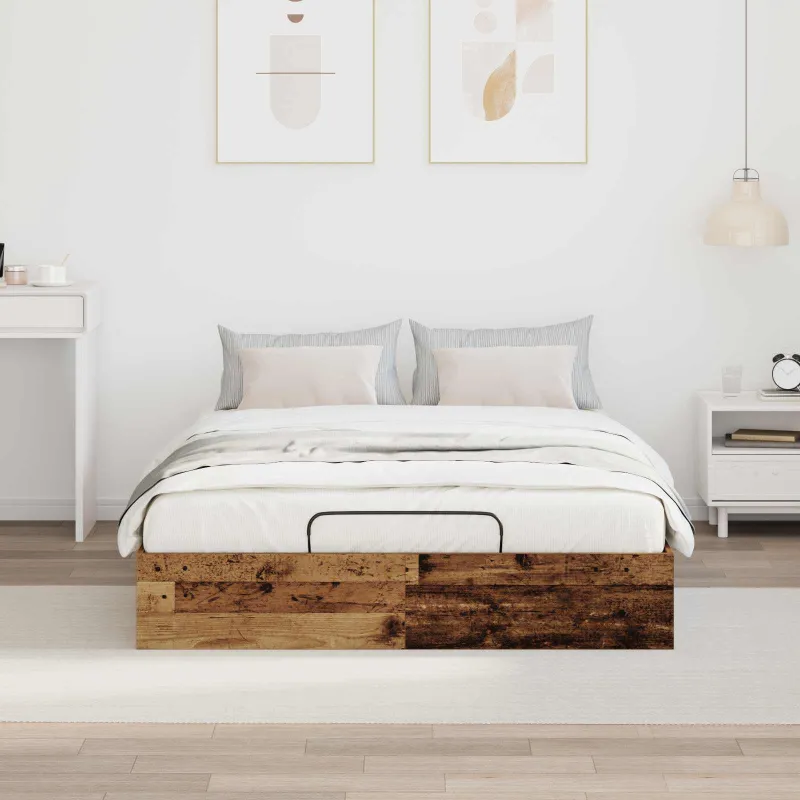 Otomano lovos rėmas su saugykla Senas medis 203 x 120 x 25 cm