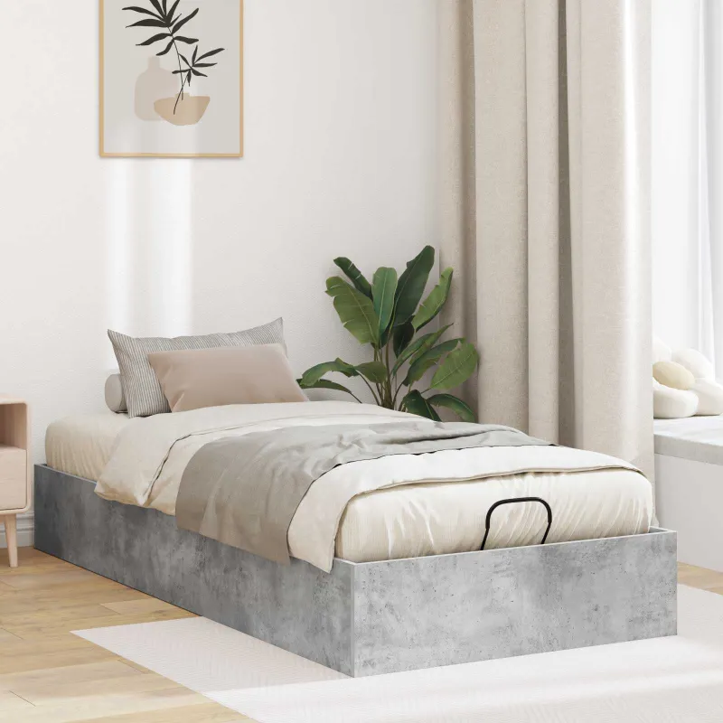 Otomano lovos rėmas Betono Pilka 100 x 200 cm Dirbtinė mediena