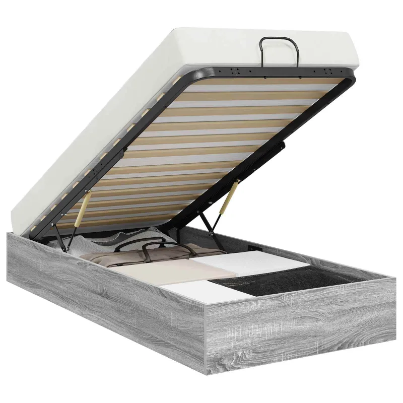 Otomano lovos rėmas su saugykla Pilka Sonoma 203 x 90 x 25 cm