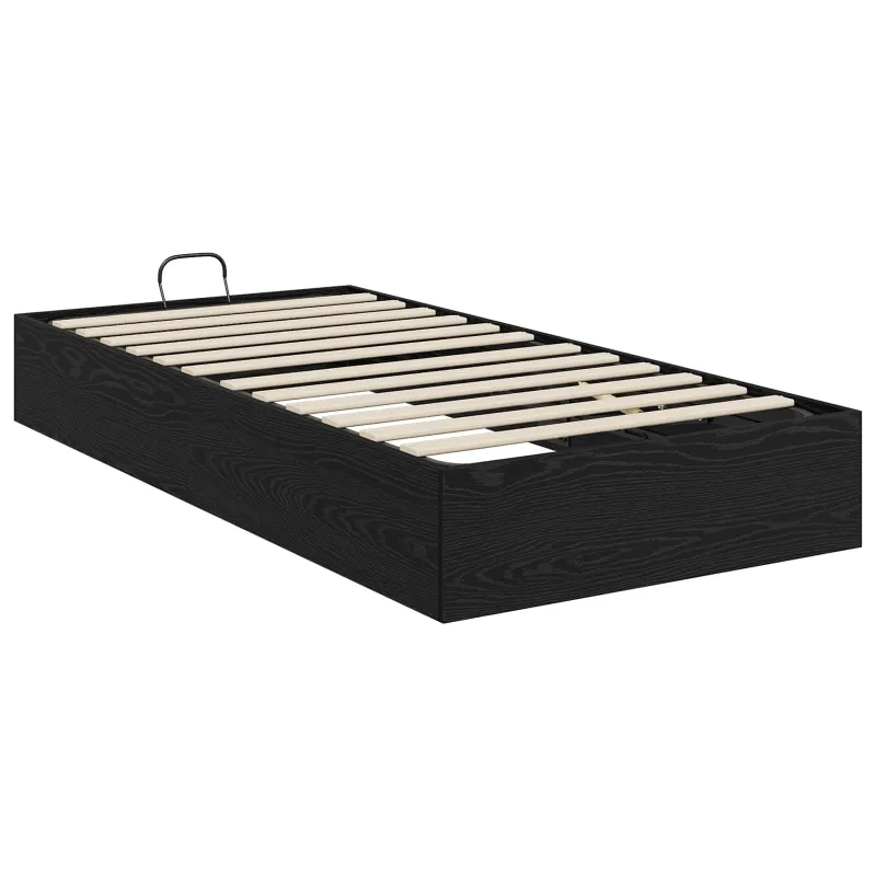 Otomano lovos rėmas su saugykla Juodas Ąžuolas 75,5 x 190 cm