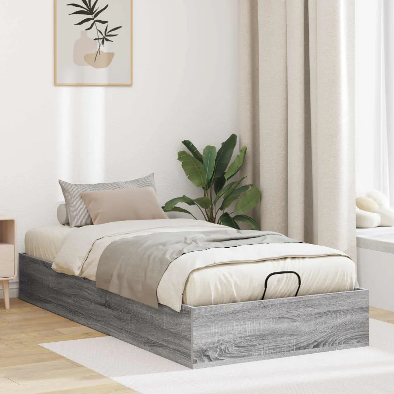 Otomano lovos rėmas su saugykla Pilka Sonoma 193 x 75,5 x 25 cm
