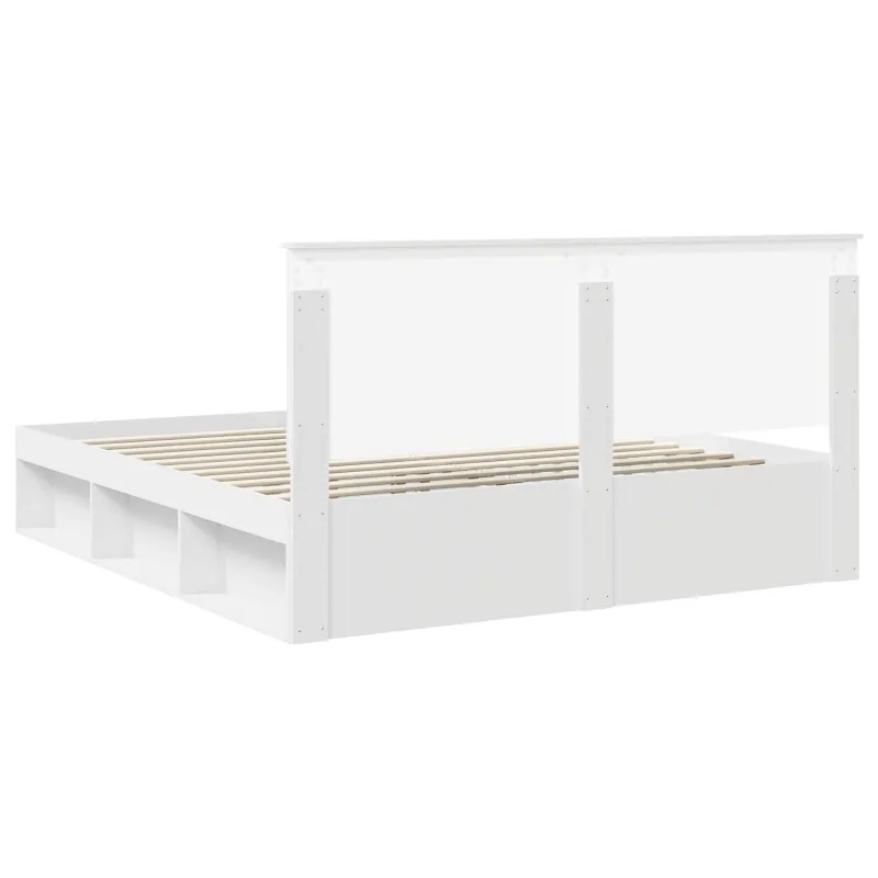 Lovos rėmas Balta 200 x 200 cm Kietos pušies mediena