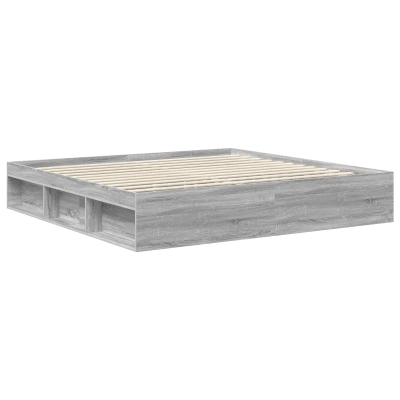 Lovos rėmas Pilkas Sonoma 200 x 200 cm Kietos pušies mediena