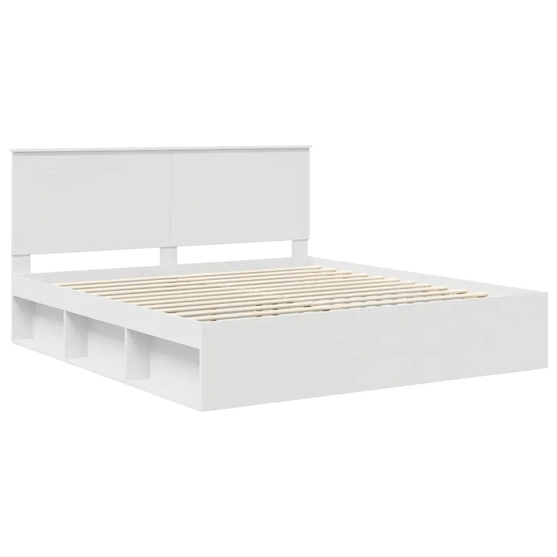 Lovos rėmas Balta 180 x 200 cm Kietos pušies mediena