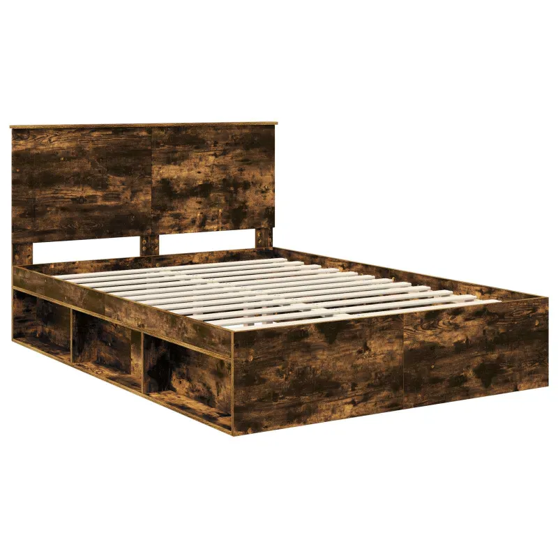 Lovos rėmas Rūkyta ąžuolas 160 x 200 cm Kietos pušies mediena