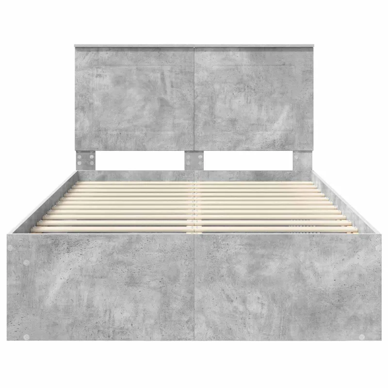 Lovos rėmas Betono pilka 135 x 190 cm Kietos pušies mediena