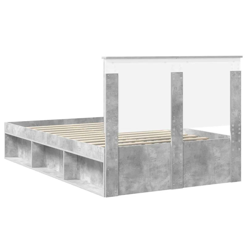 Lovos rėmas Betono pilka 135 x 190 cm Kietos pušies mediena