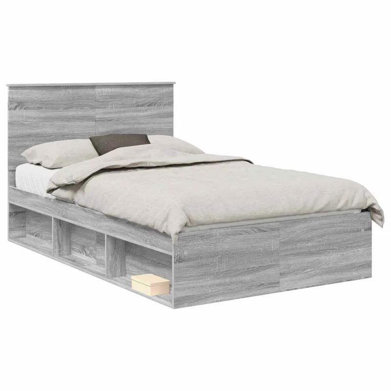 Lovos rėmas Pilkas Sonoma 135 x 190 cm Kietos pušies mediena