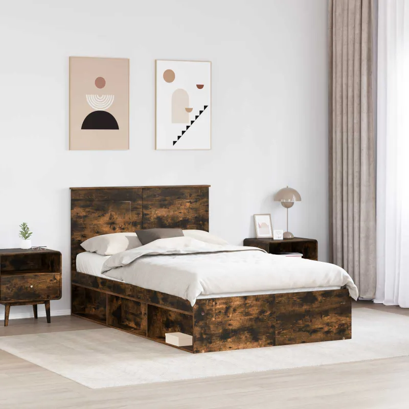 Lovos rėmas Rūkyta ąžuolas 120 x 190 cm Kietos pušies mediena