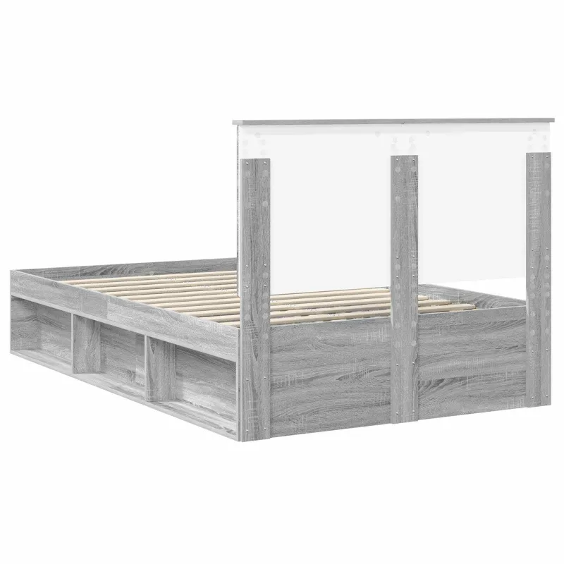 Lovos rėmas Pilkas Sonoma 120 x 190 cm Kietos pušies mediena