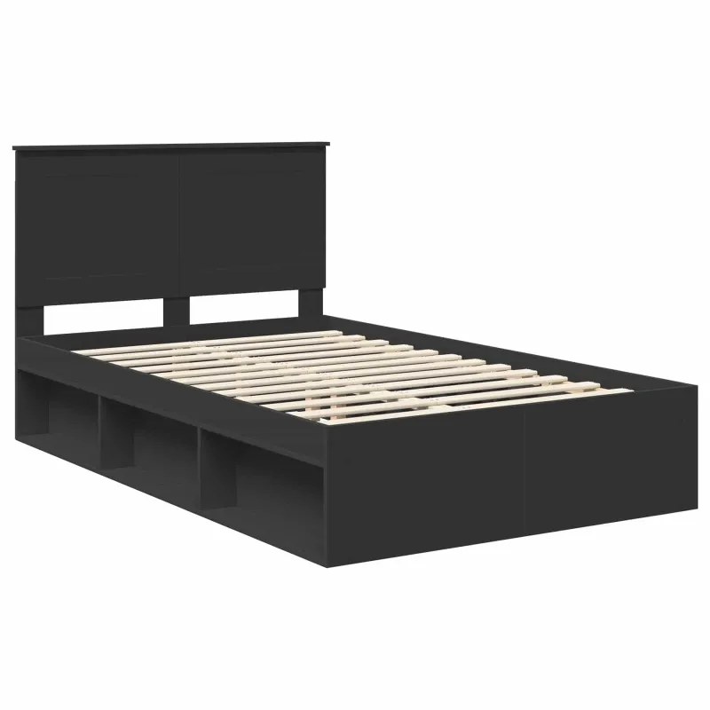 Lovos rėmas Juoda 120 x 200 cm Kietos pušies mediena