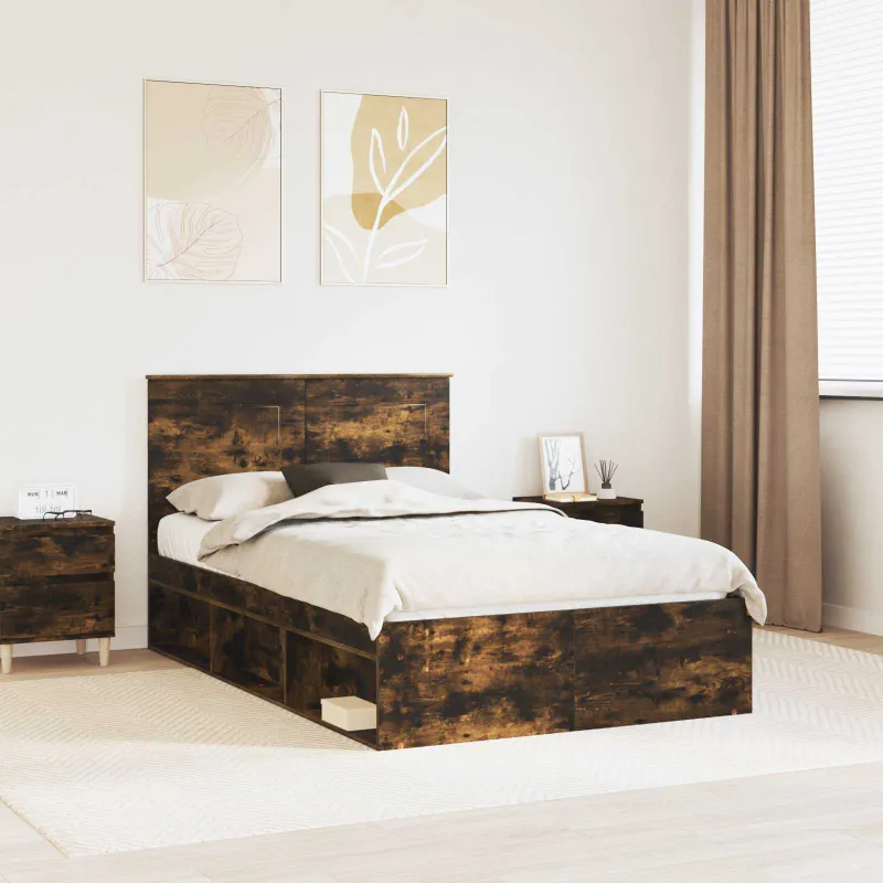 Lovos rėmas Rūkyta ąžuolas 120 x 200 cm Kietos pušies mediena