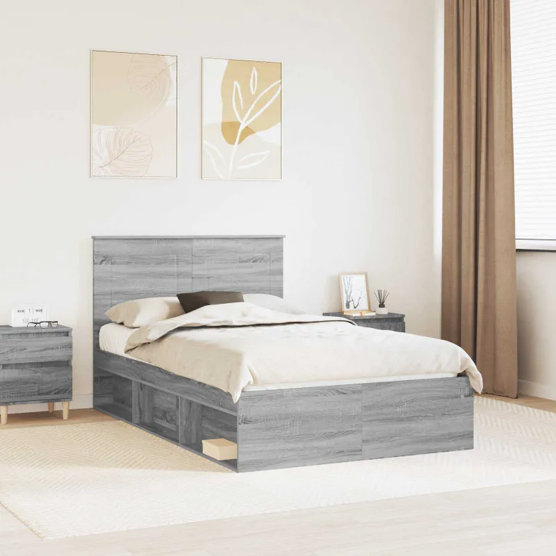 Lovos rėmas Pilkas Sonoma 120 x 200 cm Kietos pušies mediena