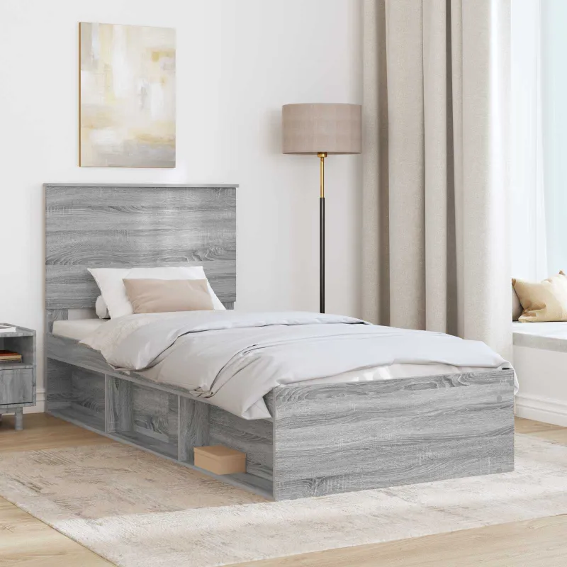 Lovos rėmas Pilkas Sonoma 100 x 200 cm Kietos pušies mediena