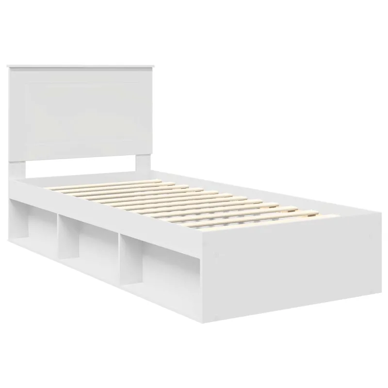 Lovos rėmas Balta 90 x 190 cm Kietos pušies mediena