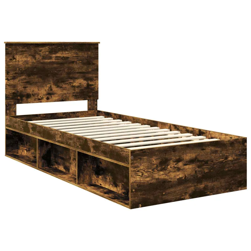 Lovos rėmas Rūkyta ąžuolas 90 x 190 cm Kietos pušies mediena