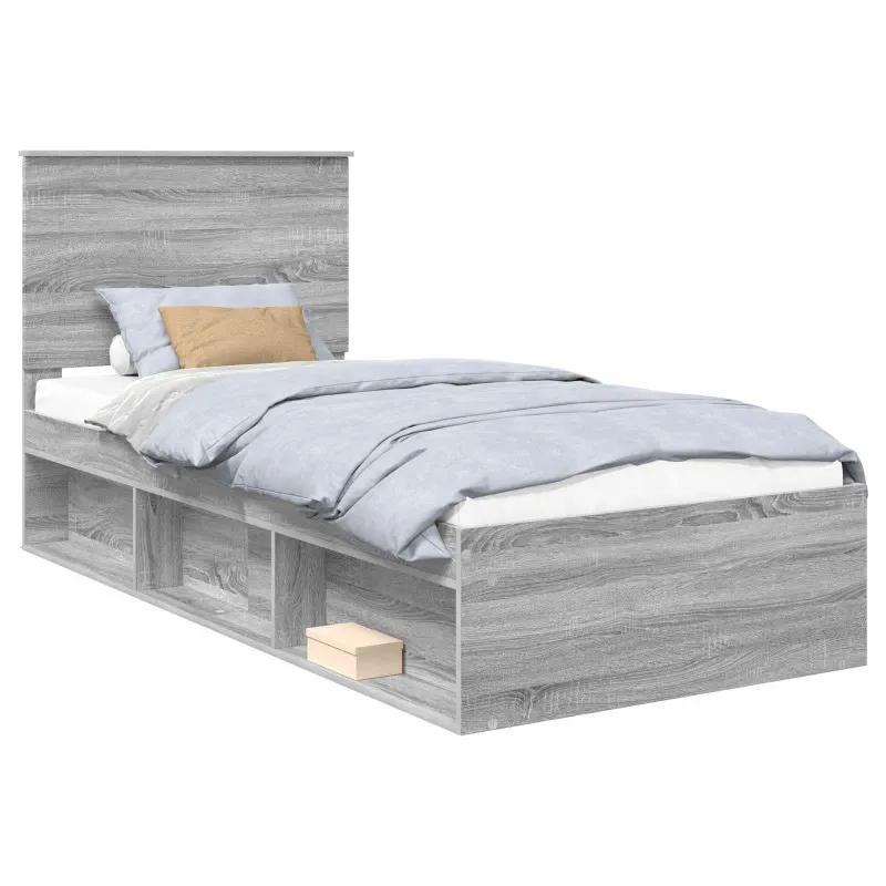 Lovos rėmas Pilkas Sonoma 90 x 190 cm Kietos pušies mediena
