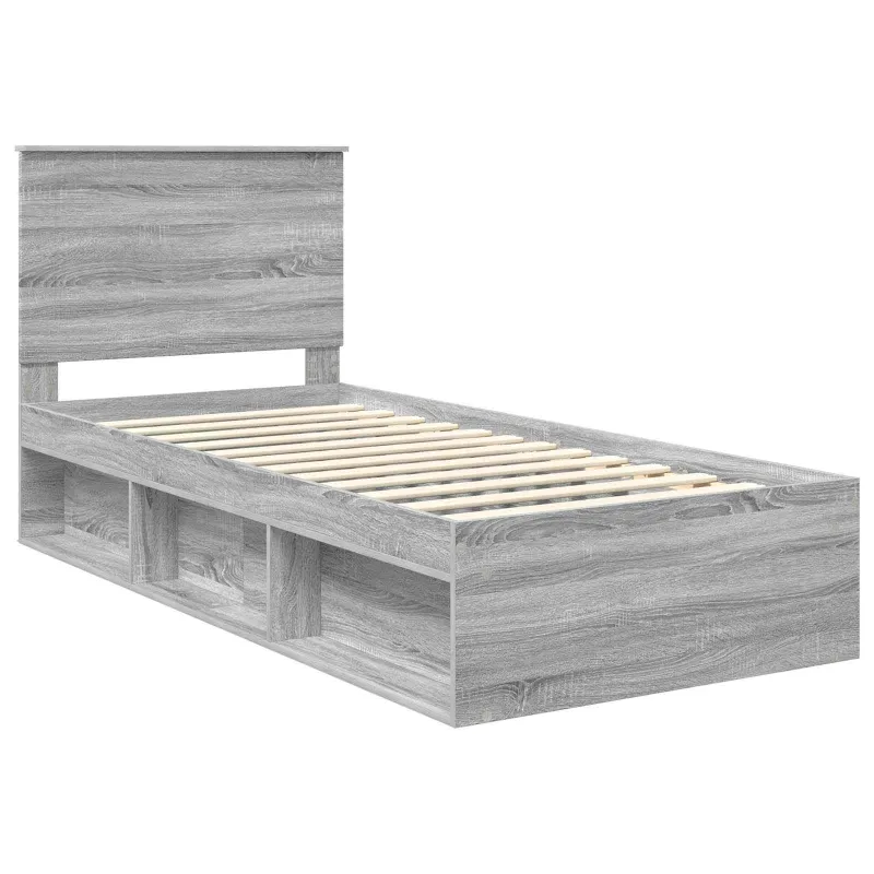 Lovos rėmas Pilkas Sonoma 90 x 190 cm Kietos pušies mediena